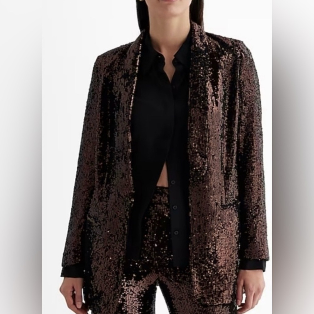 Express Brown Sequin Blazer